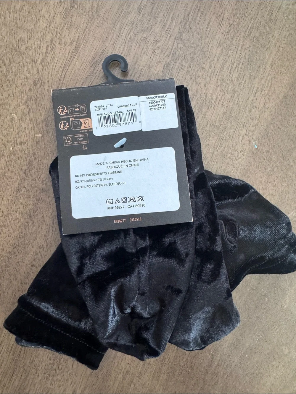 VANS OFF THE WALL Black Velvet Socks - Women’s Socks NWT